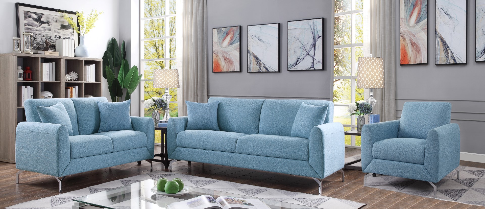 Jozel Fabric Sofa Set